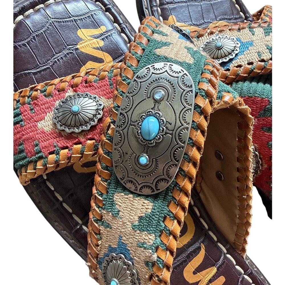 Sam Edelman Women's Hagen Slide Sandals Brown Size 7 Southwest Vacation - Picture 2 of 7